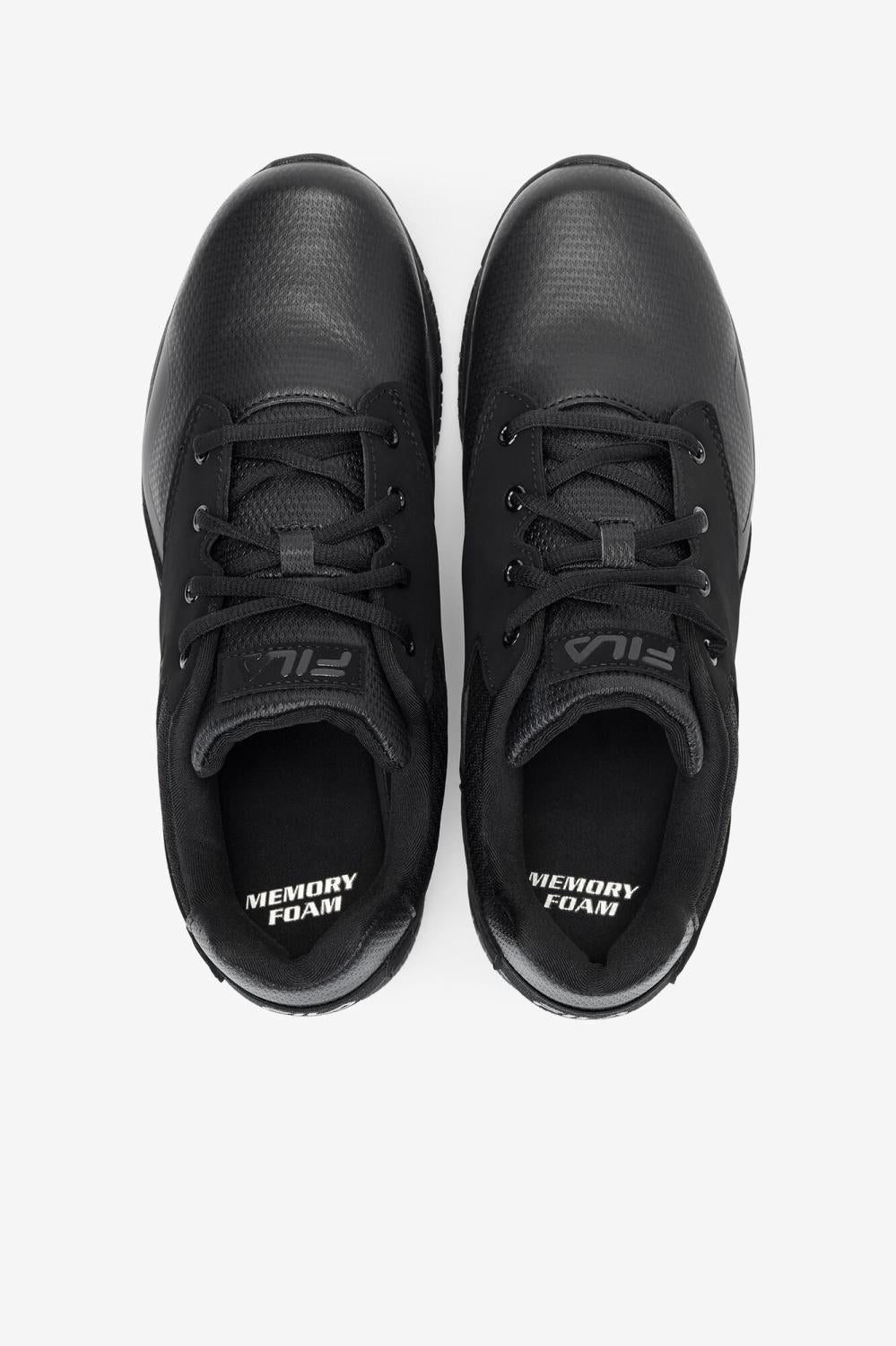 Men Slip Resistant Shoes | FILA Men's Memory Layers Slip Resistant Shoe 001 BLACK / BLACK / BLACK