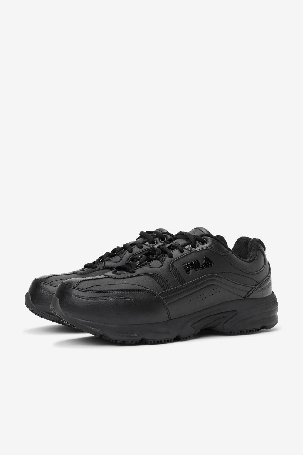 Men Slip Resistant Shoes | FILA Men's Memory Workshift 2 Slip Resistant Composite Toe Shoe 001 BLACK / BLACK / BLACK