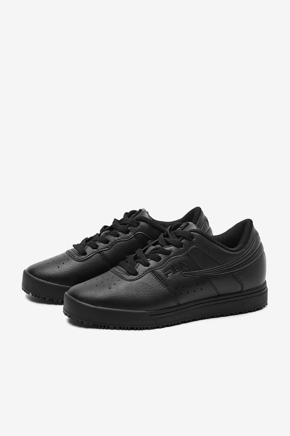 Men Slip Resistant Shoes | FILA Men's Vulc 13 Low Slip Resistant 001 BLACK / BLACK / BLACK