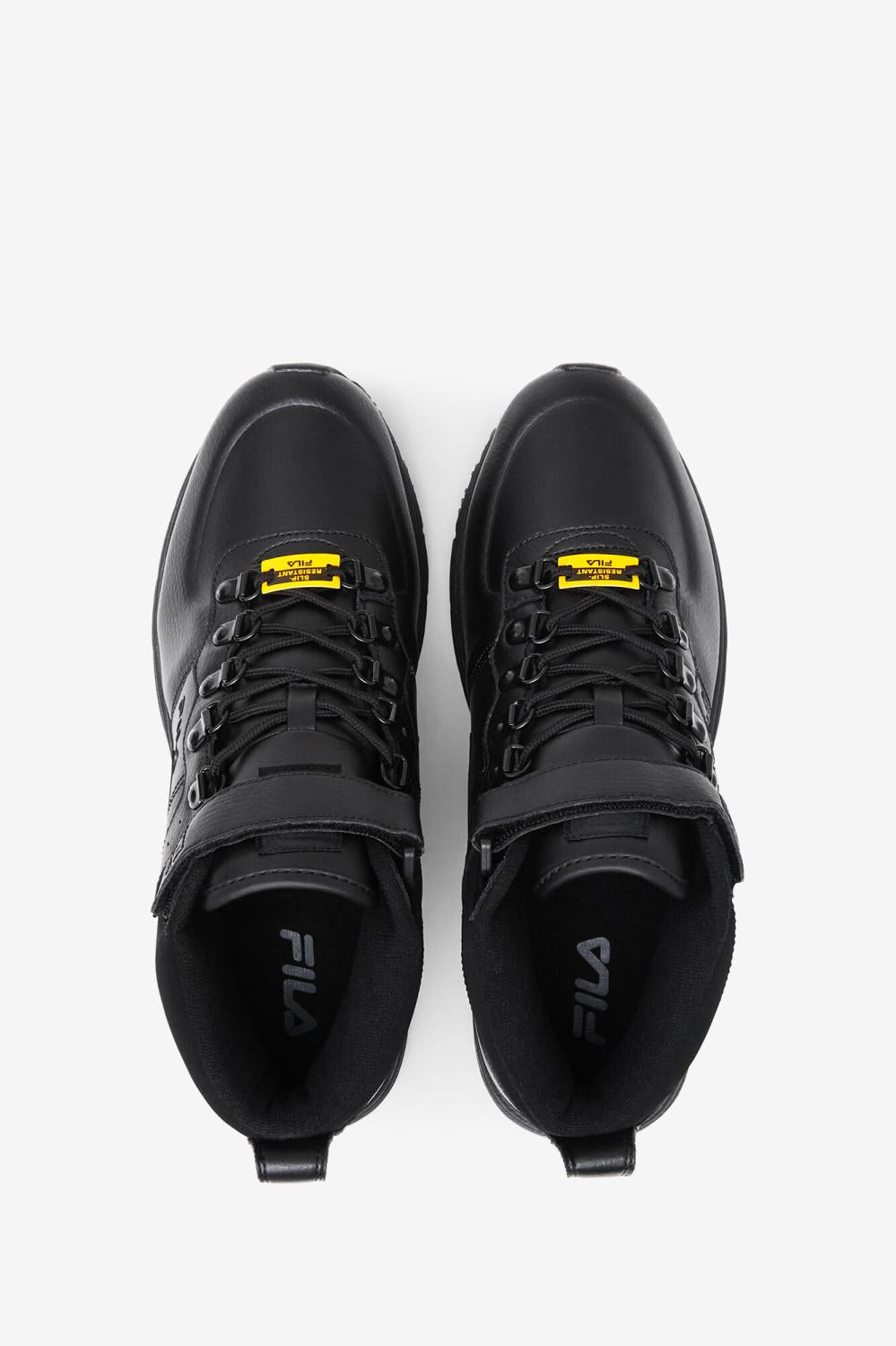 Men Slip Resistant Shoes | FILA Men's Weathertech LT Slip Resistant 004 BLACK / DARK SILVER / BLACK