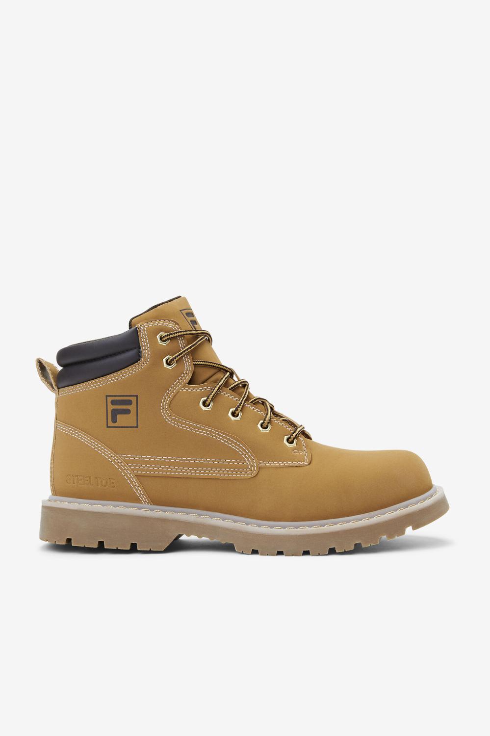 Men Steel Toe Shoes | FILA Men's Landing Steel Toe Boot WHEAT/ESPRSO/GM