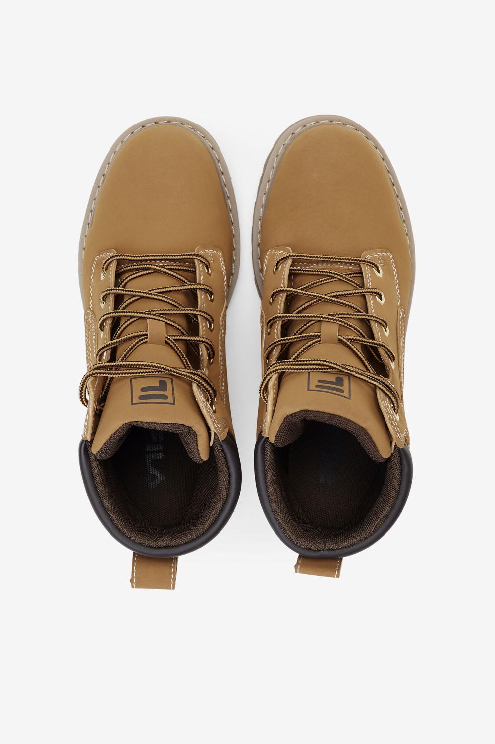 Men Steel Toe Shoes | FILA Men's Landing Steel Toe Boot WHEAT/ESPRSO/GM