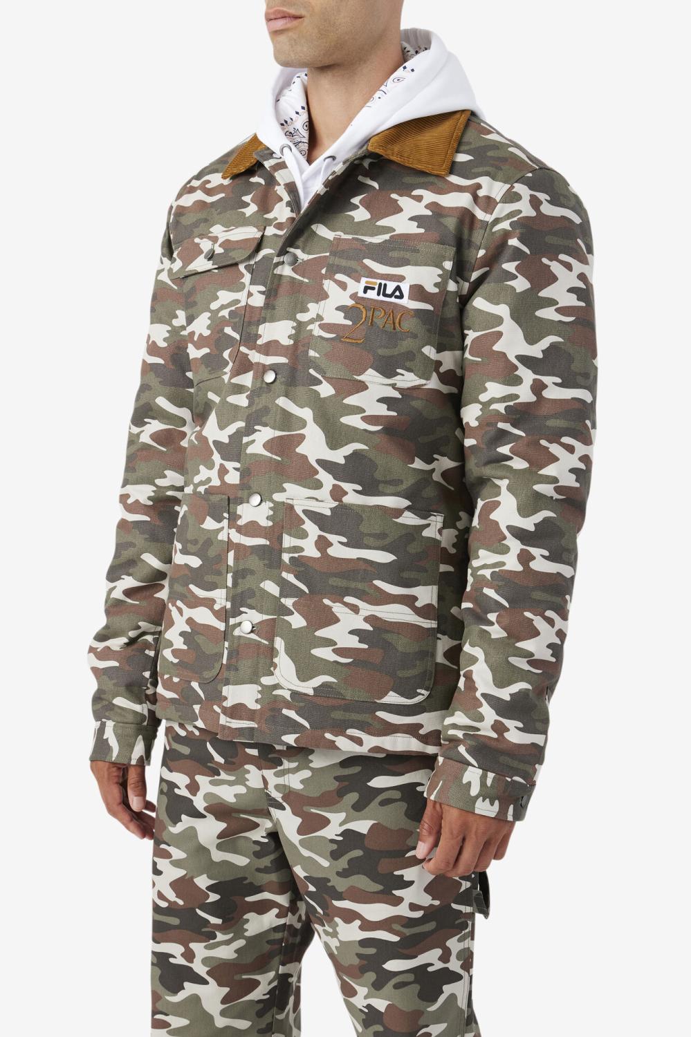 Men Sweaters &amp; Outerwear | FILA 2Pac Jacket 373 CAMO PRINT / BRONZE BROWN