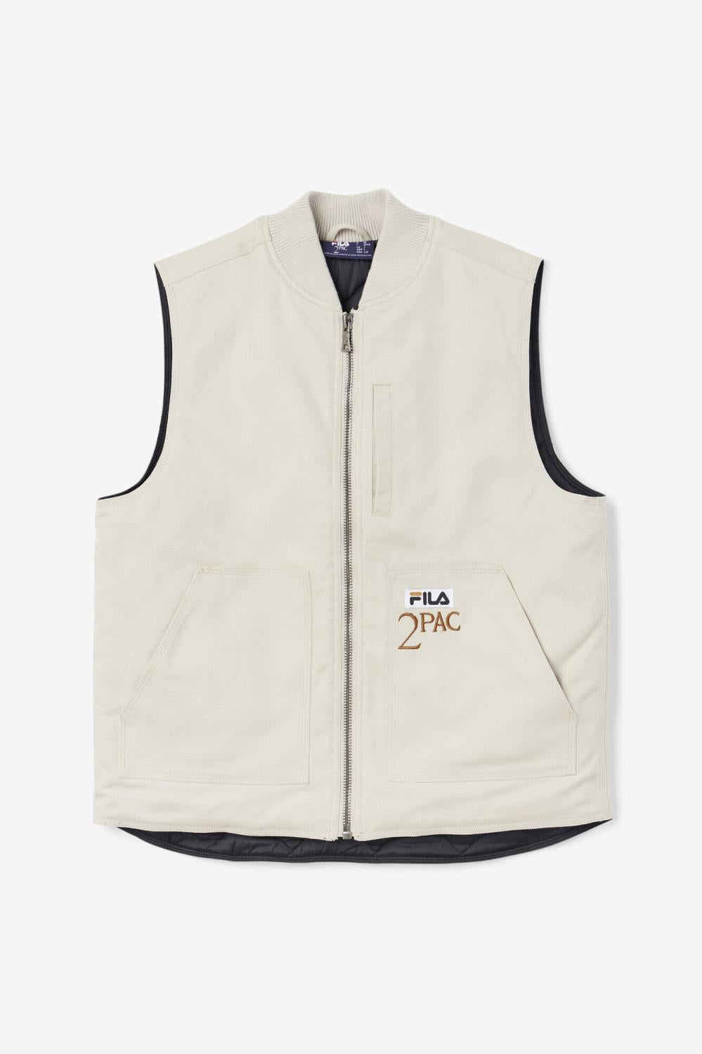 Men Sweaters &amp; Outerwear | FILA 2Pac Vest 031 DOVE / BLACK