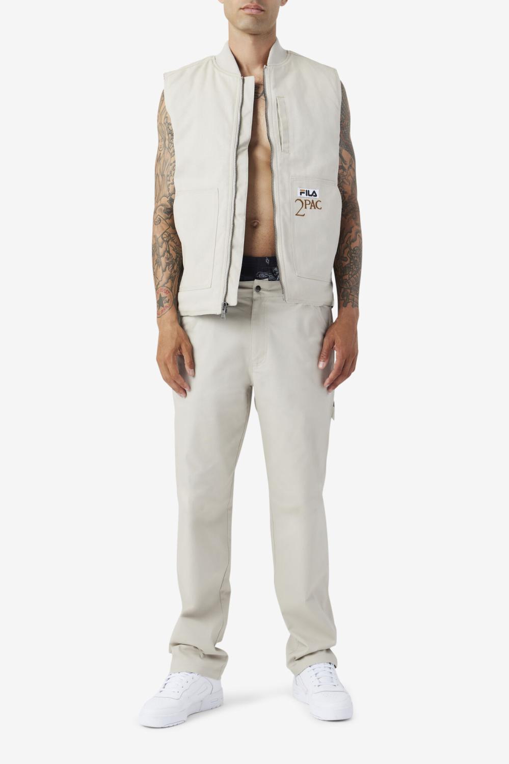 Men Sweaters &amp; Outerwear | FILA 2Pac Vest 031 DOVE / BLACK