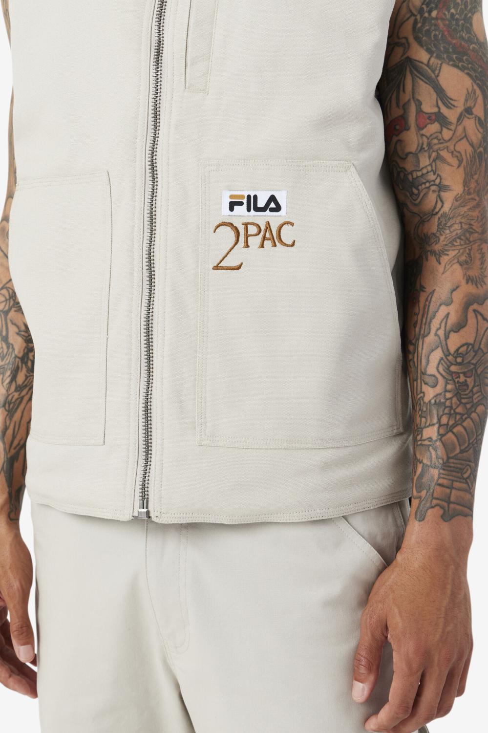 Men Sweaters &amp; Outerwear | FILA 2Pac Vest 031 DOVE / BLACK