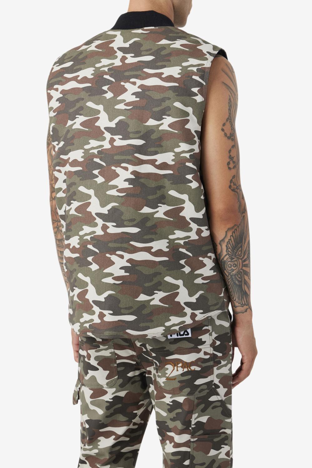 Men Sweaters &amp; Outerwear | FILA 2Pac Vest 373 CAMO PRINT / BLACK