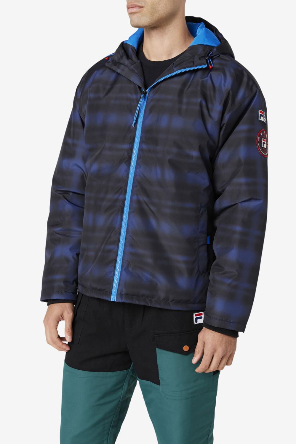 Men Sweaters &amp; Outerwear | FILA Beta Puffer Jacket 003 BLUE SHADOW CHECK