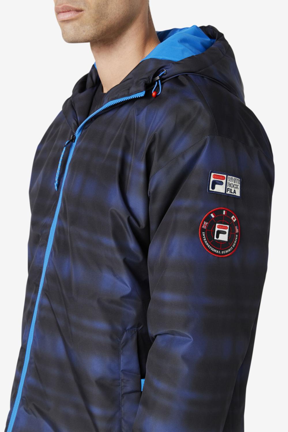 Men Sweaters &amp; Outerwear | FILA Beta Puffer Jacket 003 BLUE SHADOW CHECK
