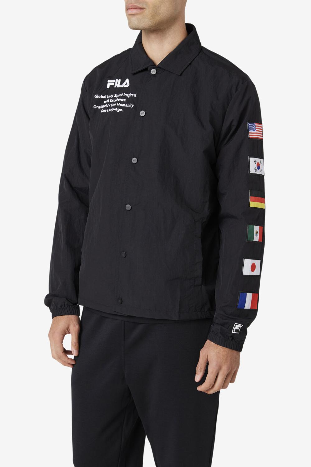 Men Sweaters &amp; Outerwear | FILA Caquga Jacket 001 BLACK / WHITE