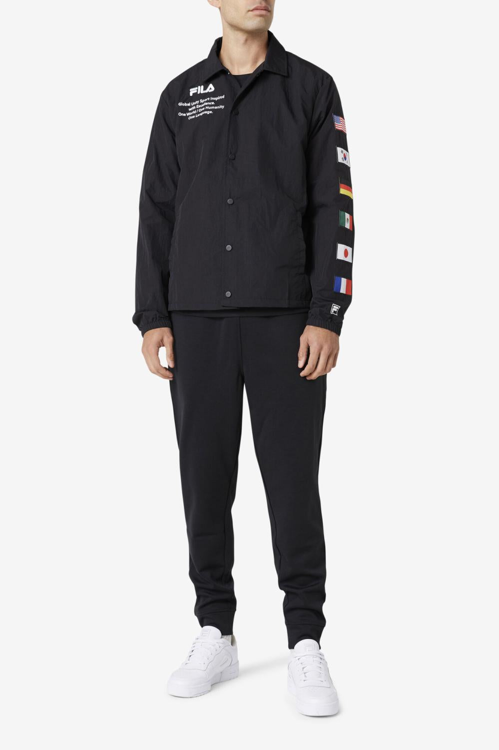 Men Sweaters &amp; Outerwear | FILA Caquga Jacket 001 BLACK / WHITE