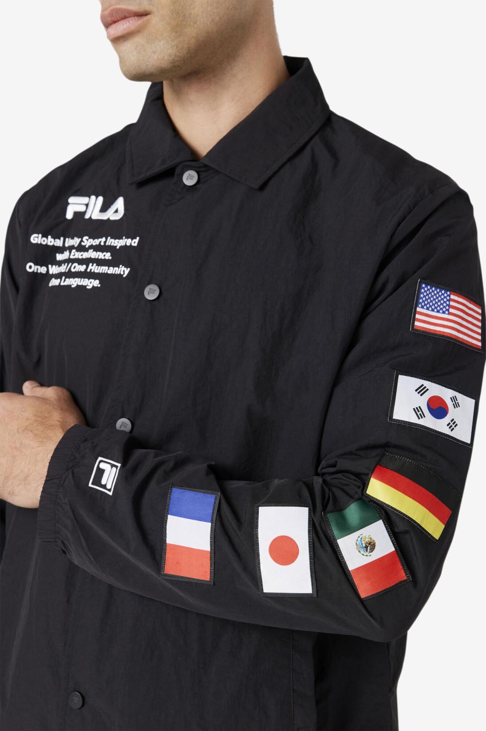 Men Sweaters &amp; Outerwear | FILA Caquga Jacket 001 BLACK / WHITE