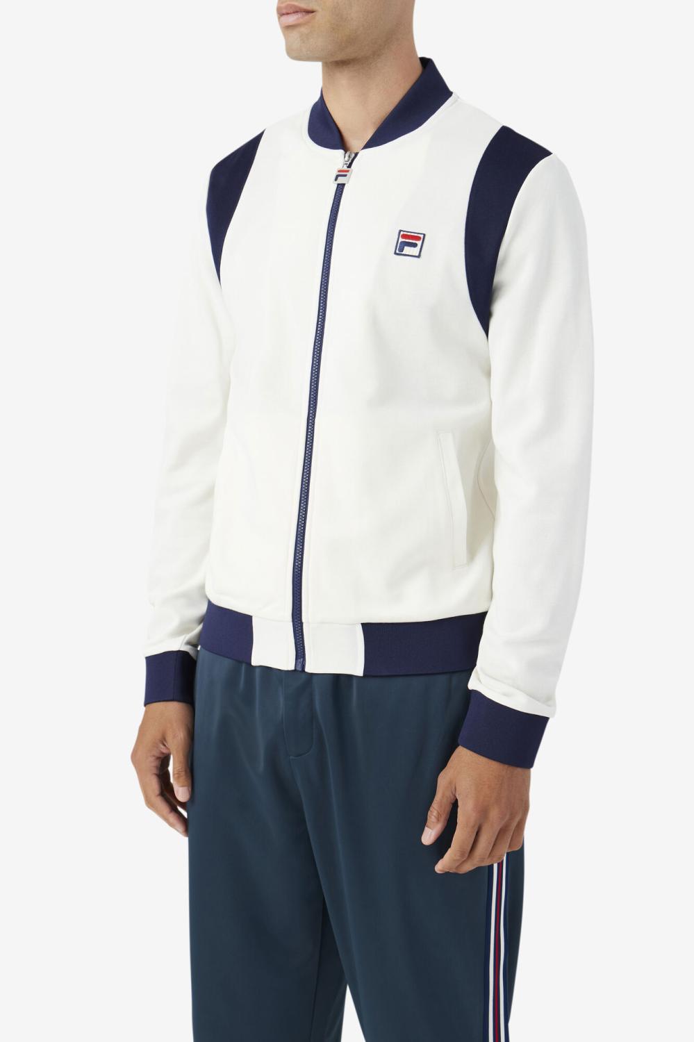 Men Sweaters &amp; Outerwear | FILA Colton Bomber 806 EGRET / FILA NAVY
