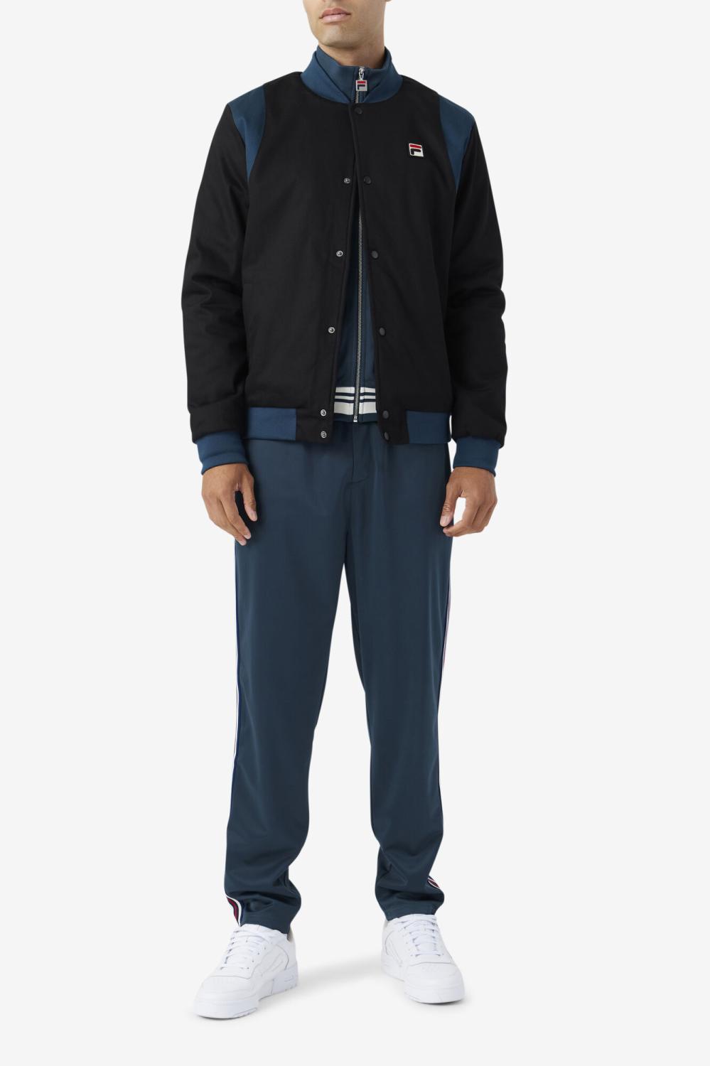 Men Sweaters &amp; Outerwear | FILA Cree Bomber 001 BLACK / DARK TEAL