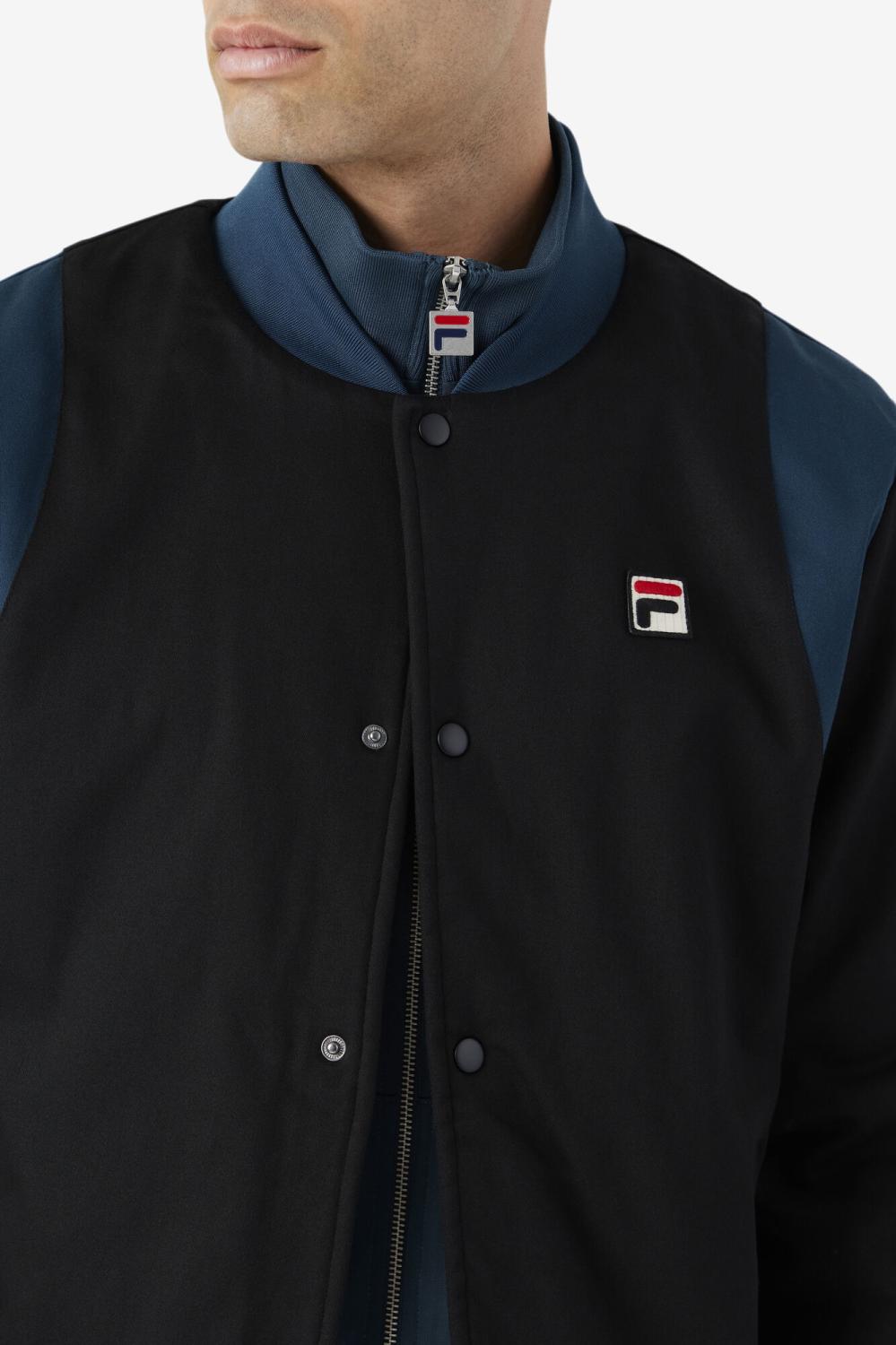 Men Sweaters &amp; Outerwear | FILA Cree Bomber 001 BLACK / DARK TEAL