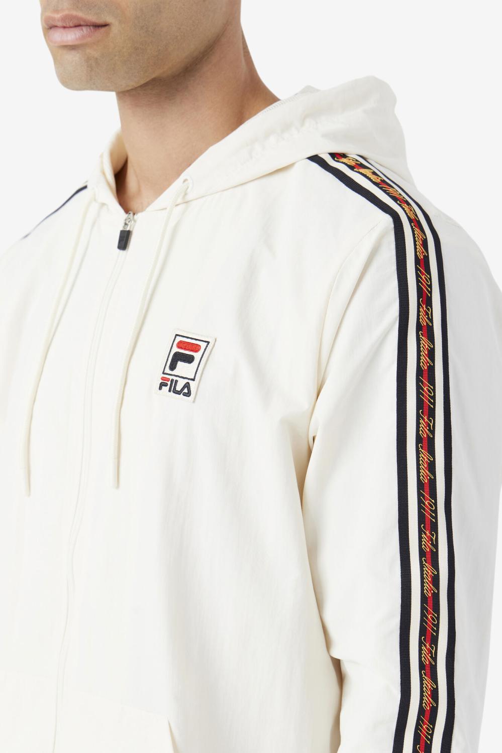 Men Sweaters &amp; Outerwear | FILA Faras Wind Jacket 132 GARDENIA / BLACK / FILA RED