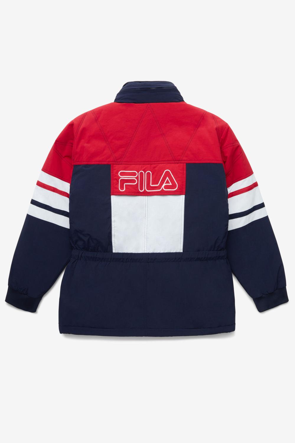 Men Sweaters &amp; Outerwear | FILA Golia Parka Jacket 410 PEACOAT / RED / WHITE