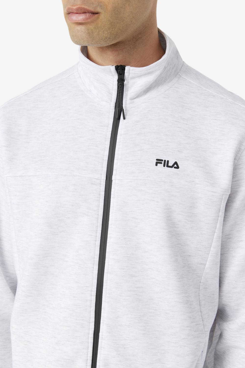 Men Sweaters &amp; Outerwear | FILA Gonal Zip Jacket 078 BLEACHED MARL / BLACK