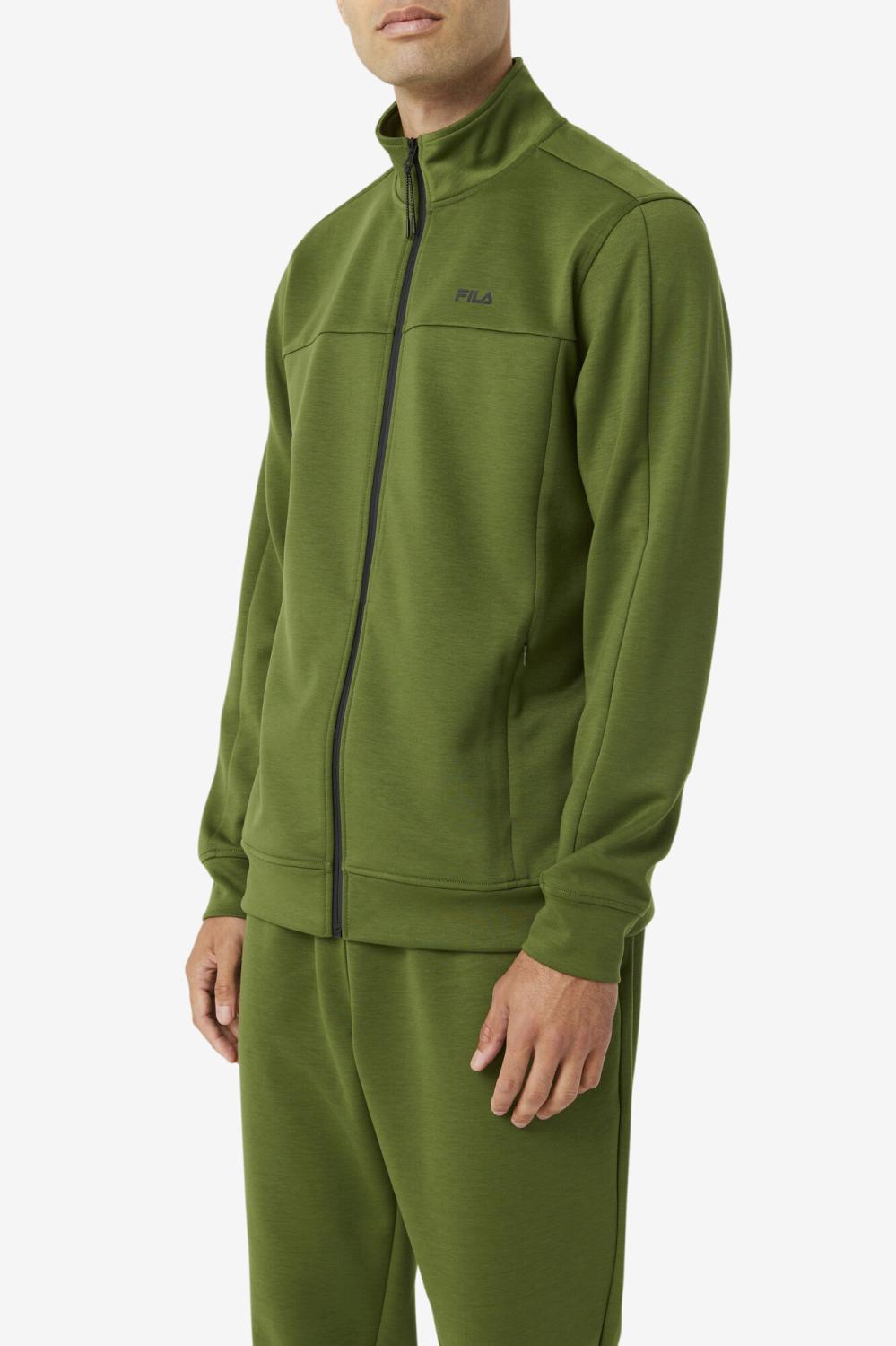 Men Sweaters &amp; Outerwear | FILA Gonal Zip Jacket 303 CHIVE / BLACK