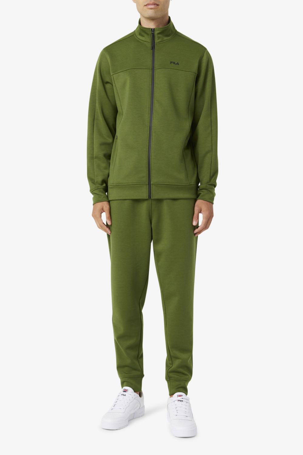 Men Sweaters &amp; Outerwear | FILA Gonal Zip Jacket 303 CHIVE / BLACK