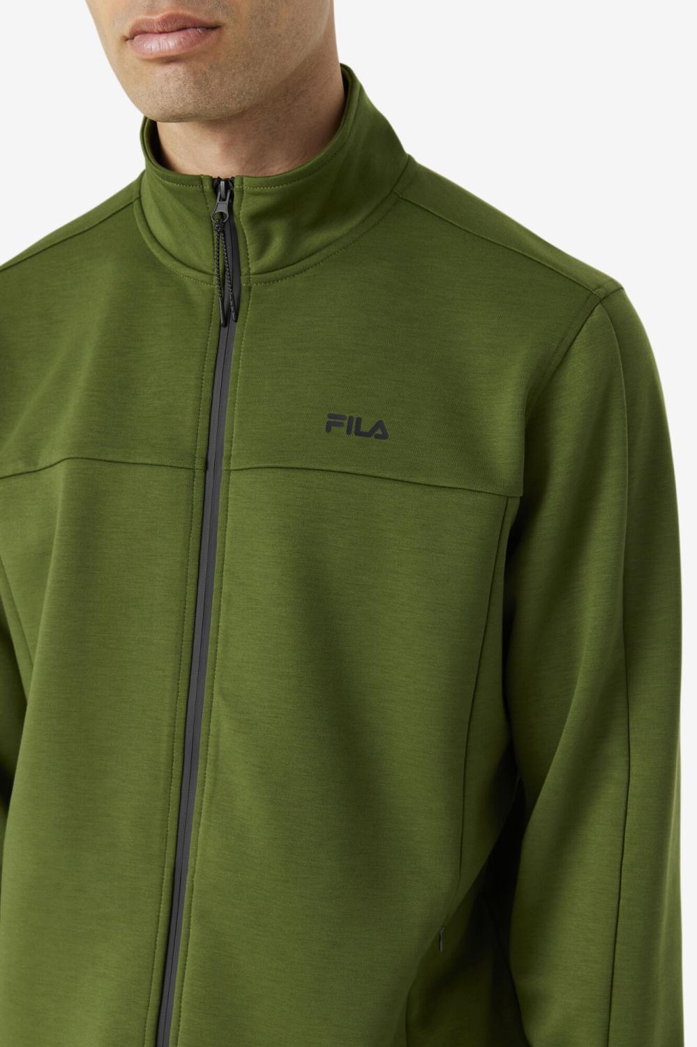 Men Sweaters &amp; Outerwear | FILA Gonal Zip Jacket 303 CHIVE / BLACK