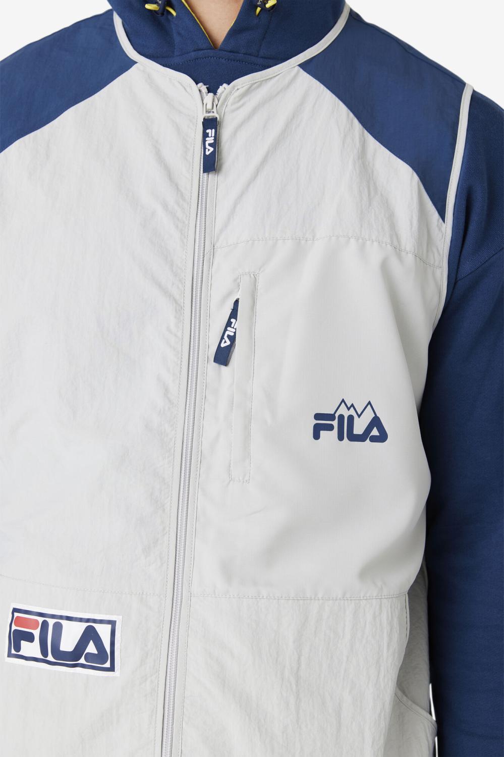 Men Sweaters &amp; Outerwear | FILA Hansi Vest 149 PUMICE STONE / FRENCH NAVY / CHERRY TOMATO