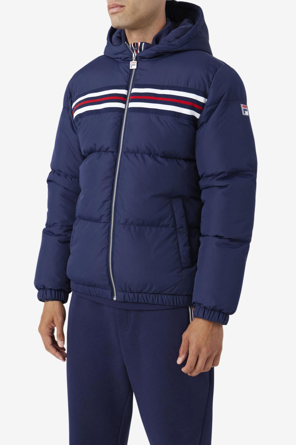 Men Sweaters &amp; Outerwear | FILA Jake Puffer Jacket 410 FILA NAVY / FILA RED