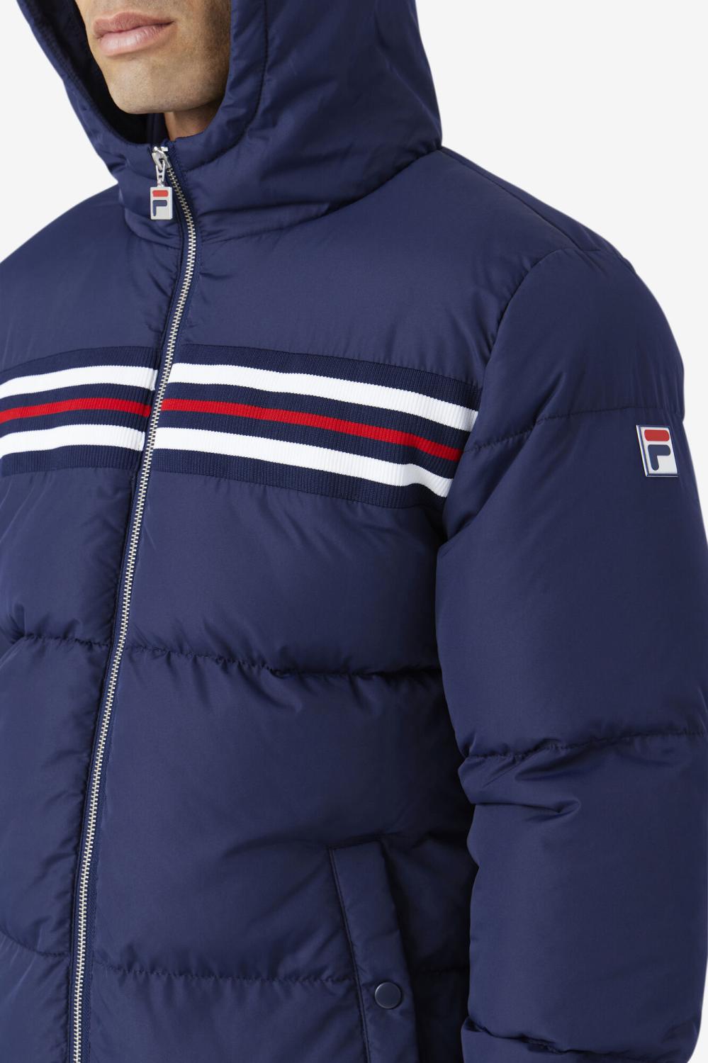 Men Sweaters &amp; Outerwear | FILA Jake Puffer Jacket 410 FILA NAVY / FILA RED