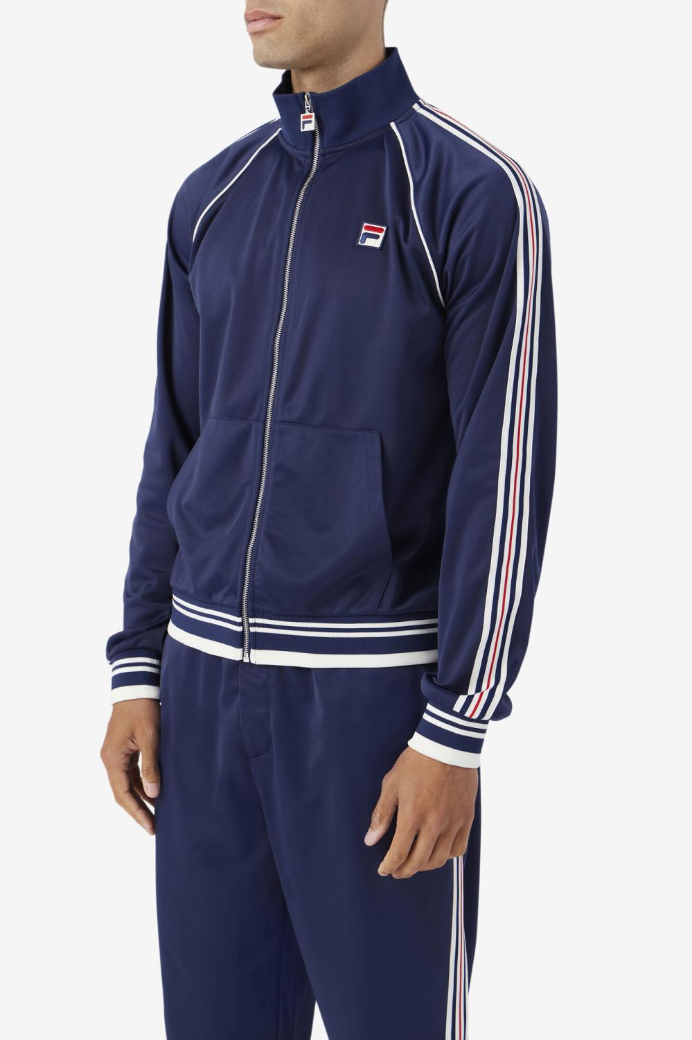 Men Sweaters &amp; Outerwear | FILA Lavin Track Jacket 410 FILA NAVY / EGRET / FILA RED