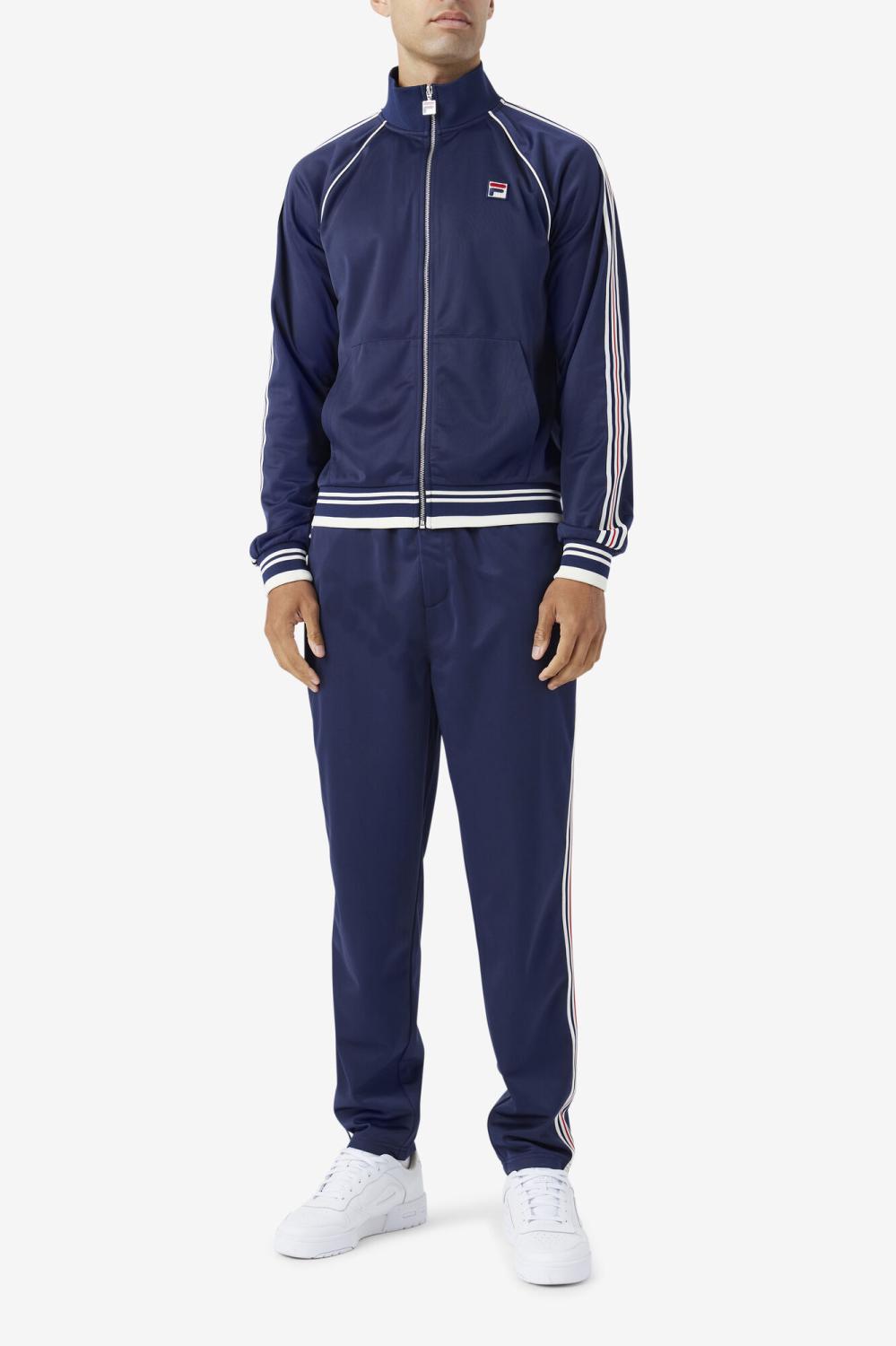 Men Sweaters &amp; Outerwear | FILA Lavin Track Jacket 410 FILA NAVY / EGRET / FILA RED