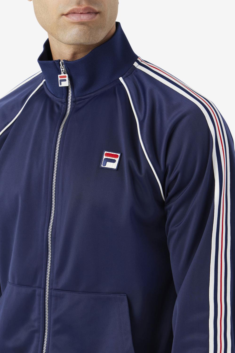 Men Sweaters &amp; Outerwear | FILA Lavin Track Jacket 410 FILA NAVY / EGRET / FILA RED