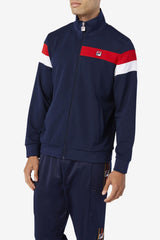 Men Sweaters &amp; Outerwear | FILA Malcolm Track Jacket 410 PEACOAT / RED / WHITE