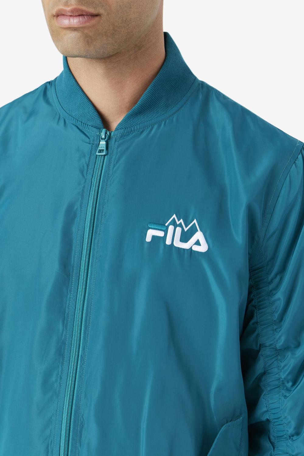 Men Sweaters &amp; Outerwear | FILA Mav Bomber Jacket 321 DEEP LAKE