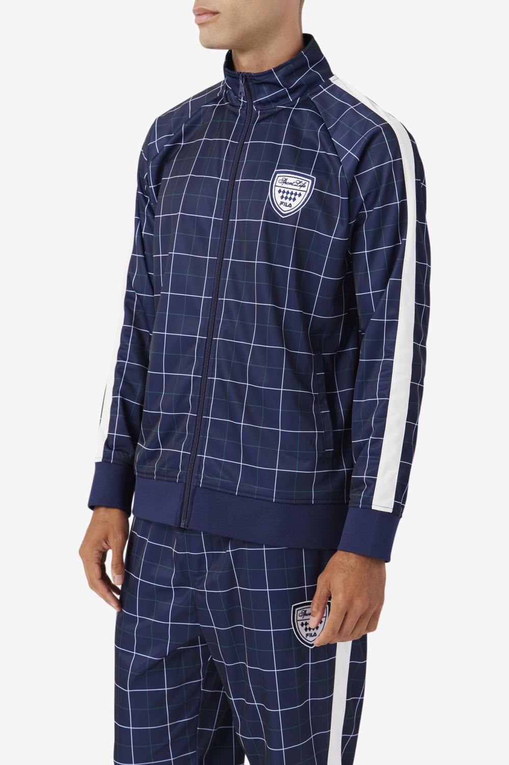 Men Sweaters &amp; Outerwear | FILA Oshan Track Jacket 410 FILA NAVY / GARDENIA / JUNE BUG