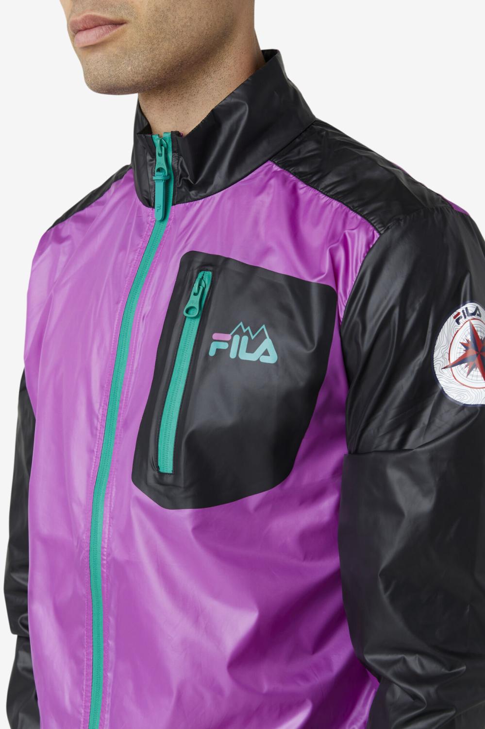 Men Sweaters &amp; Outerwear | FILA Pinnacle Jacket 556 PURPLE / BLACK / GREEN
