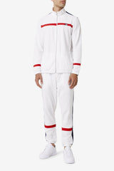 Men Sweaters &amp; Outerwear | FILA Ravid Velour Jacket 100 WHITE / FILA RED / FILA NAVY