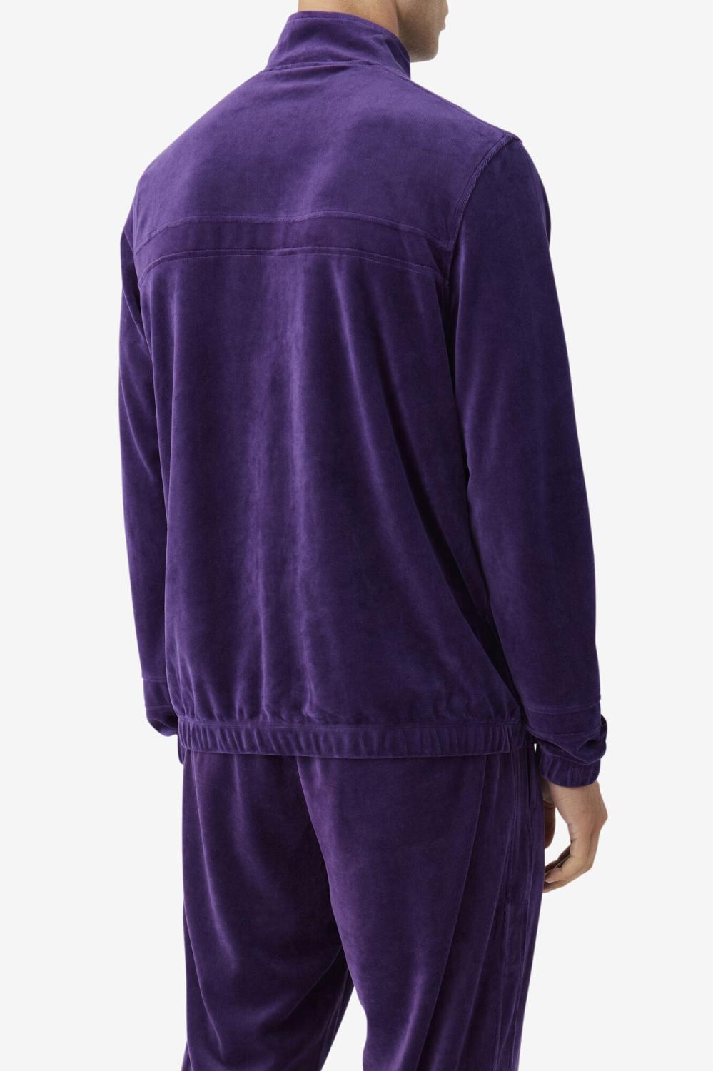 Men Sweaters &amp; Outerwear | FILA Ravid Velour Jacket 581 BLACKBERRY CORDIAL