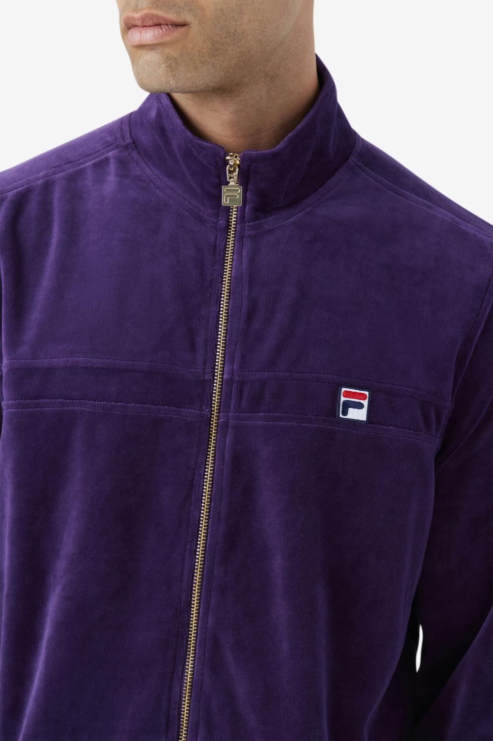 Men Sweaters &amp; Outerwear | FILA Ravid Velour Jacket 581 BLACKBERRY CORDIAL