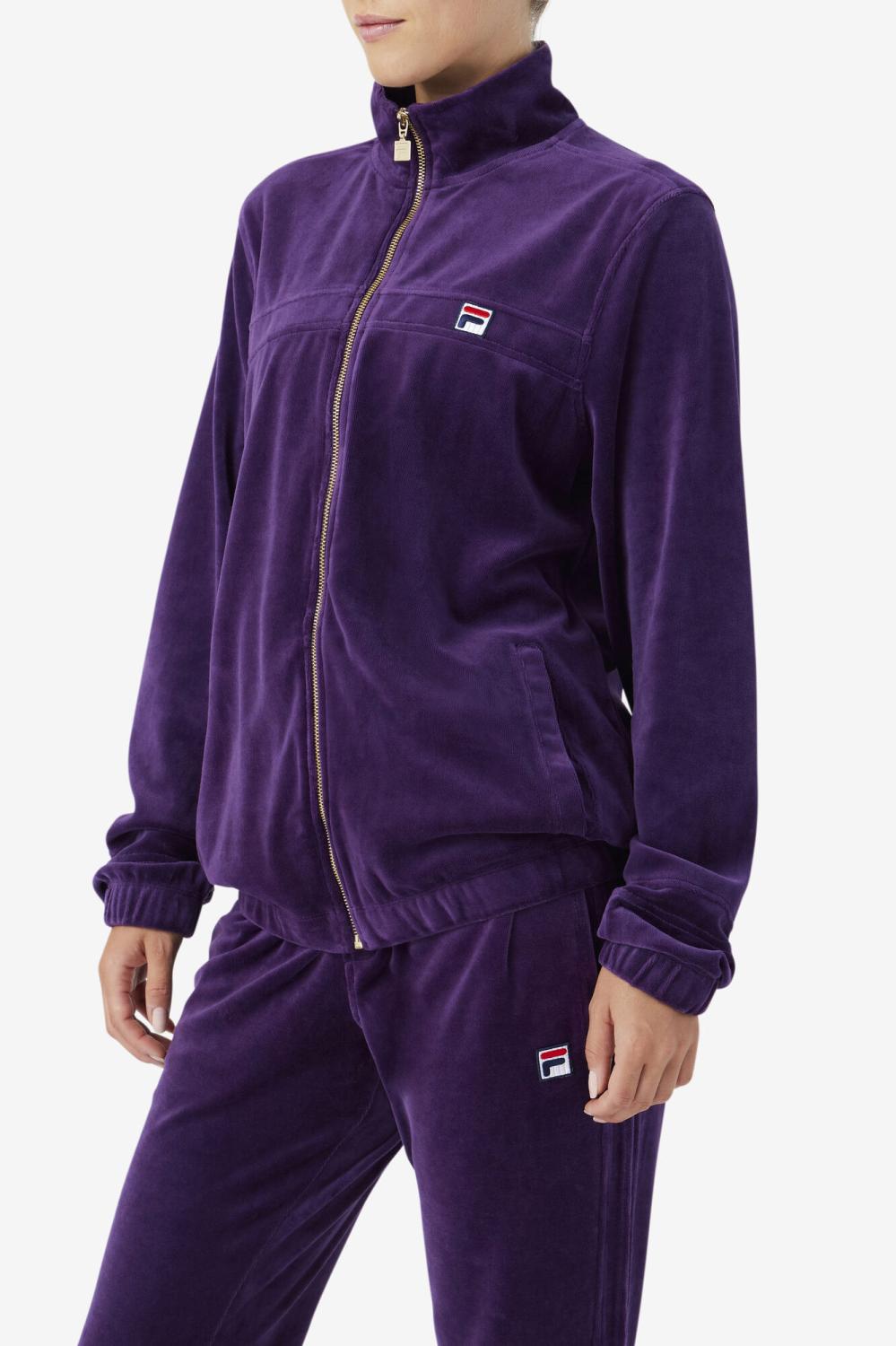 Men Sweaters &amp; Outerwear | FILA Ravid Velour Jacket 581 BLACKBERRY CORDIAL