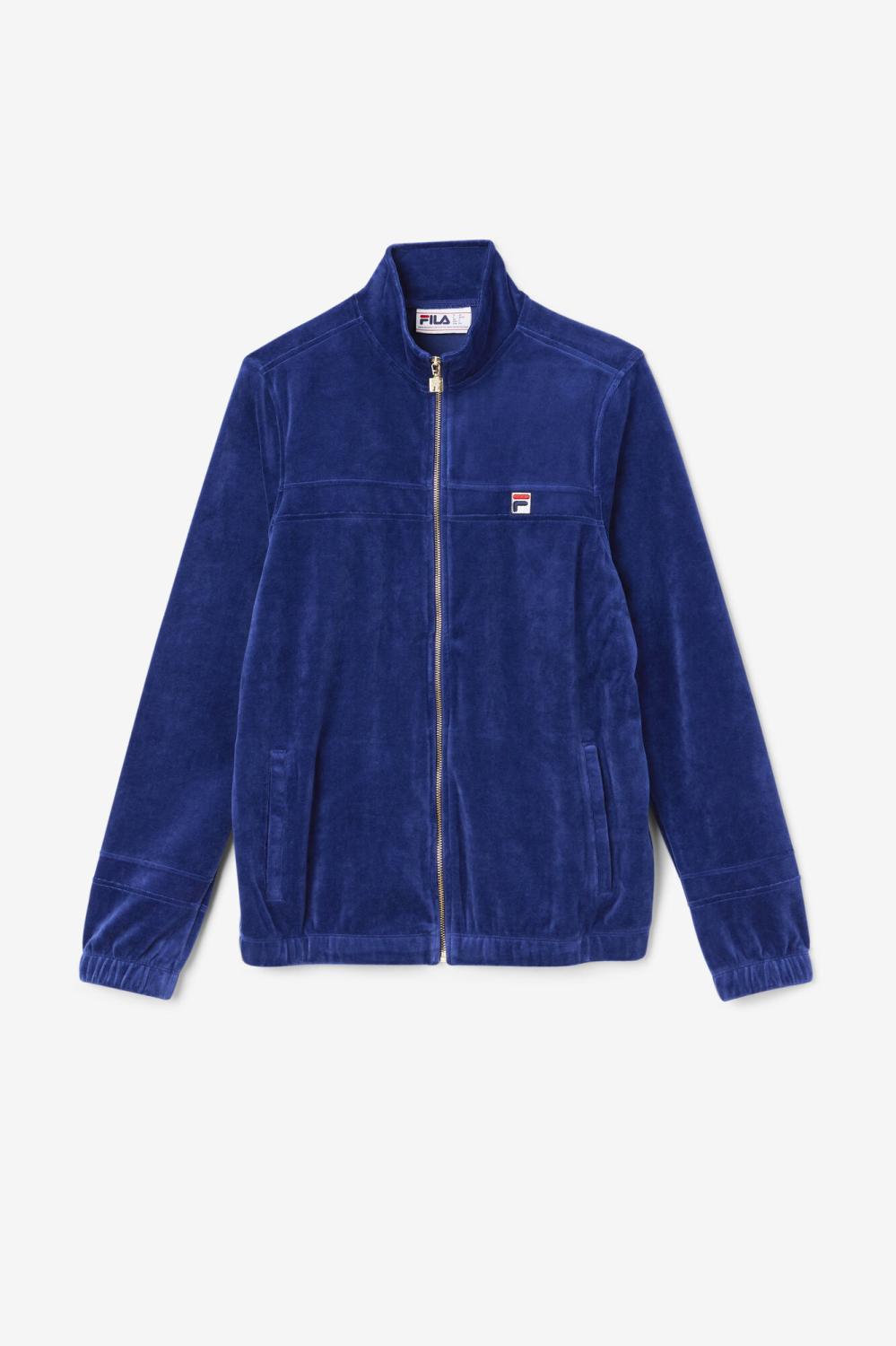 Men Sweaters &amp; Outerwear | FILA Ravid Velour Jacket 919 BLUEPRINT