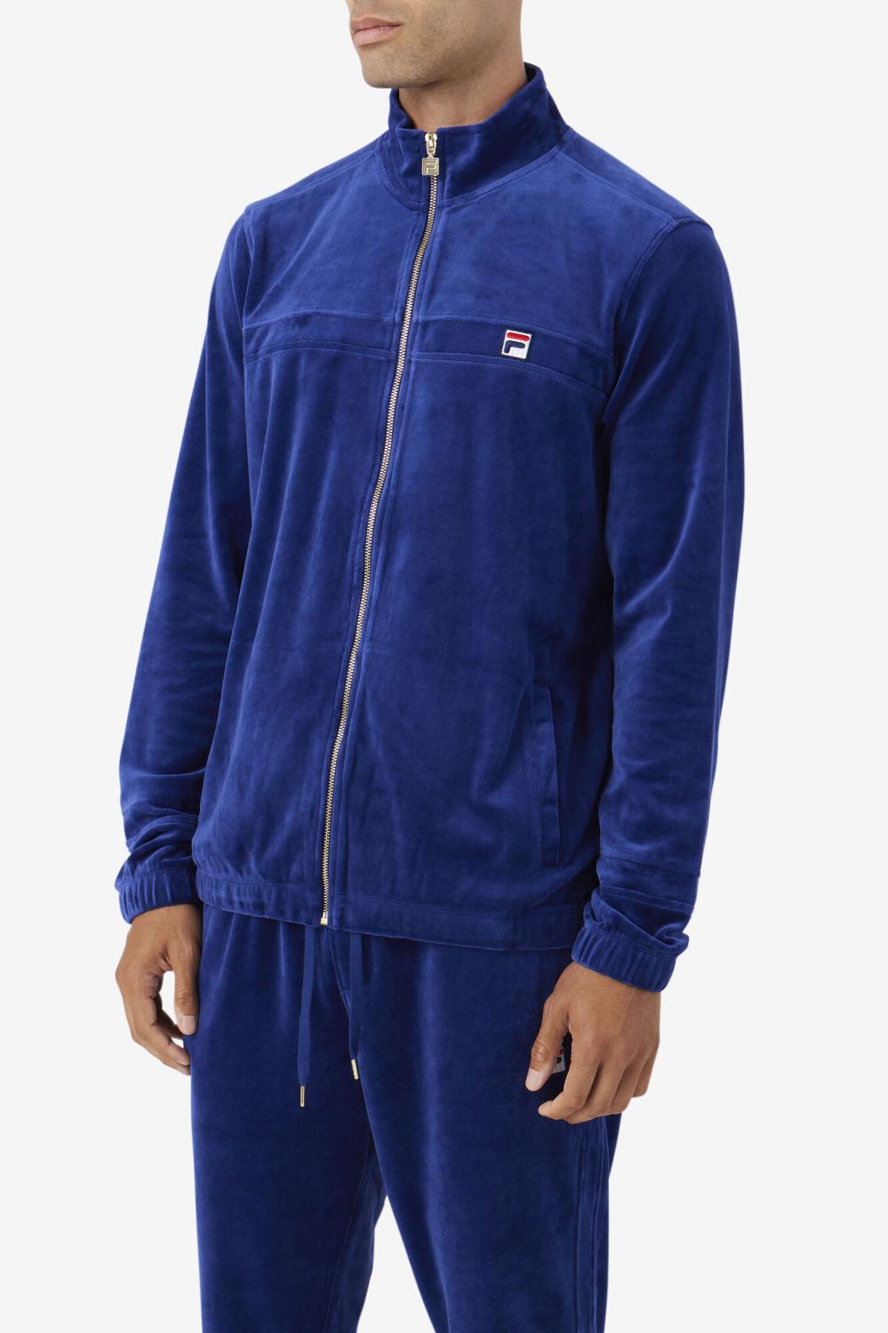 Men Sweaters &amp; Outerwear | FILA Ravid Velour Jacket 919 BLUEPRINT