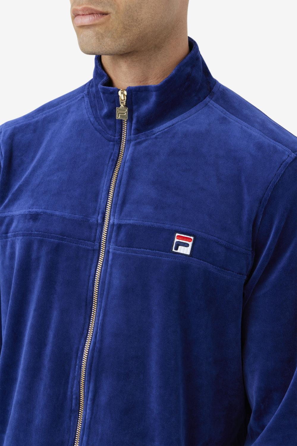 Men Sweaters &amp; Outerwear | FILA Ravid Velour Jacket 919 BLUEPRINT