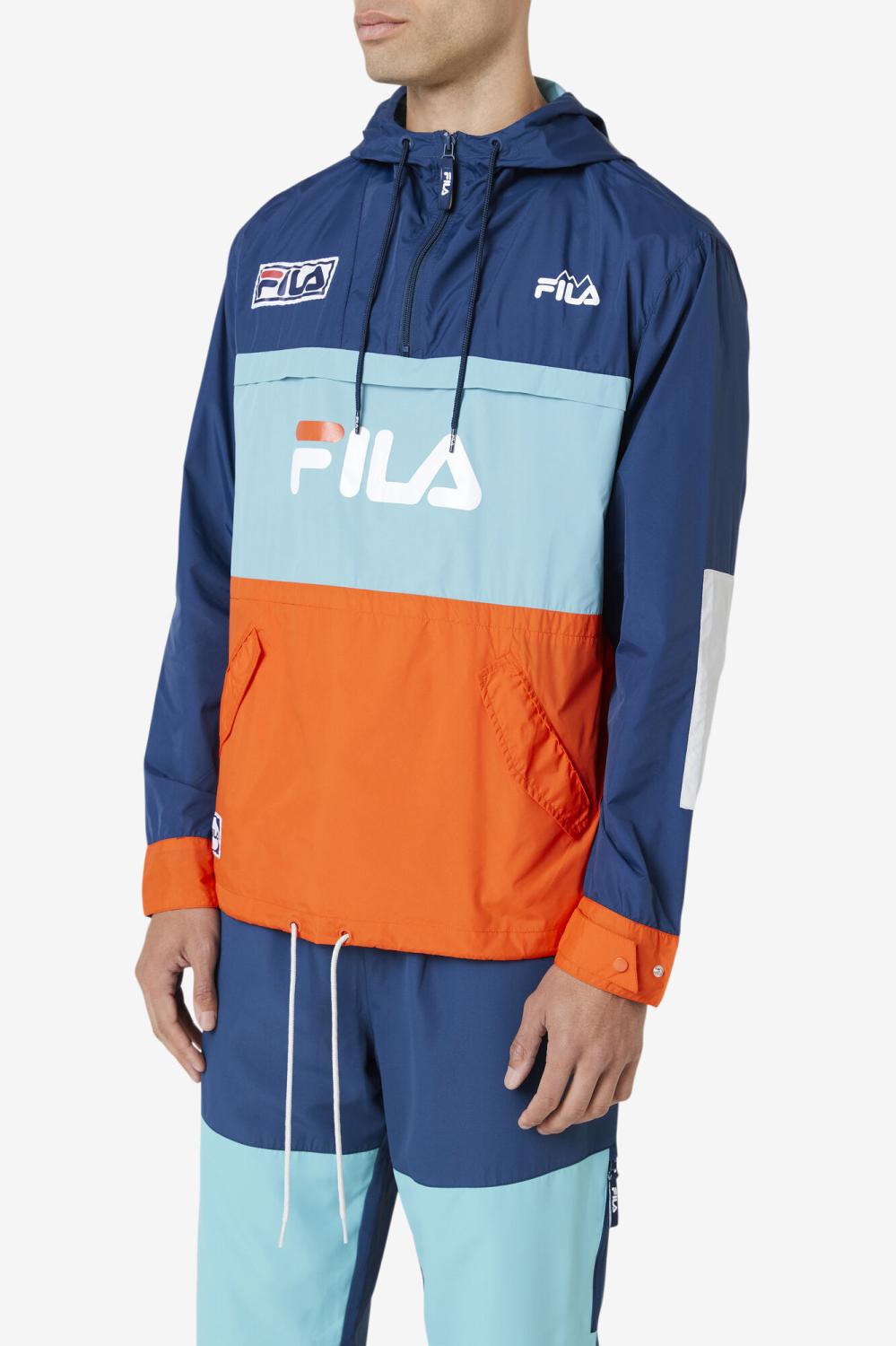 Men Sweaters &amp; Outerwear | FILA Tharu Windjacket 934 FRENCH NAVY / BAYOU / CHERRY TOMATO