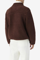 Men Sweaters &amp; Outerwear | FILA Yale Sherpa Jacket 206 BROWN STONE / EGRET