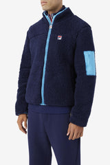 Men Sweaters &amp; Outerwear | FILA Yale Sherpa Jacket 410 FILA NAVY / AQUARIUS