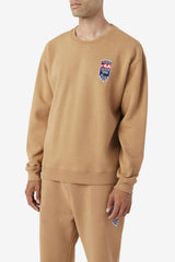 Men Sweatshirts &amp; Hoodies | FILA 2Pac Fleece Patch Crew 227 TOBACCO BROWN