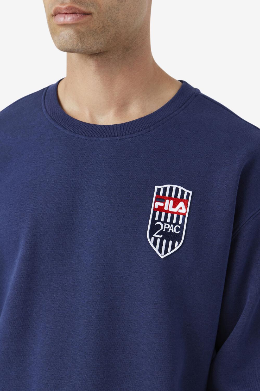 Men Sweatshirts &amp; Hoodies | FILA 2Pac Fleece Patch Crew 410 FILA NAVY
