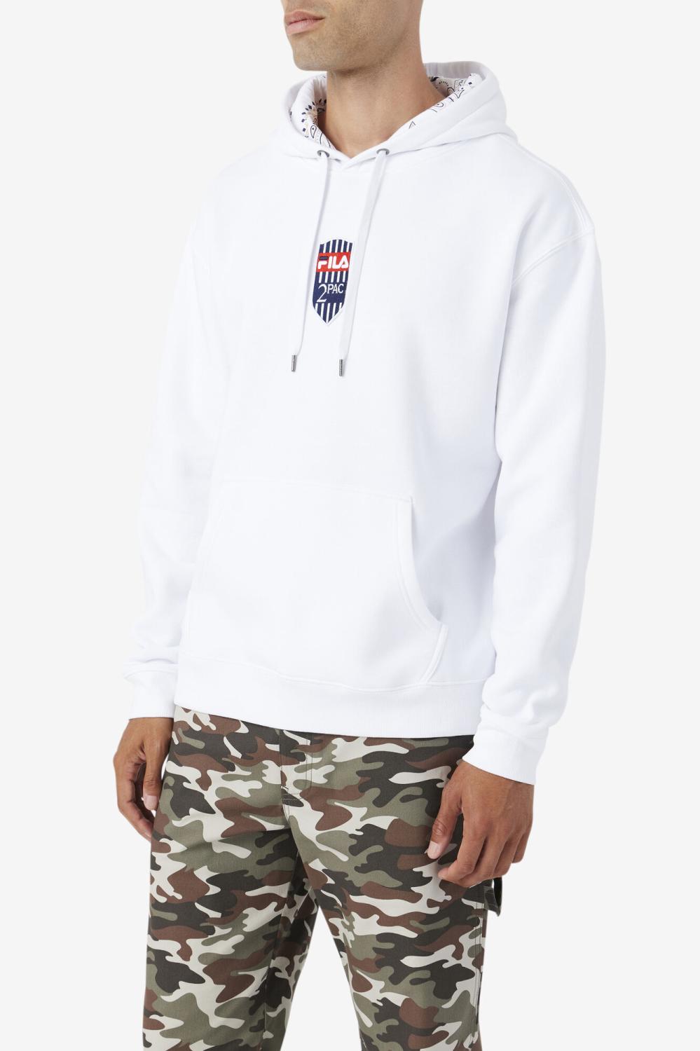 Men Sweatshirts &amp; Hoodies | FILA 2Pac Patch Hoodie 100 WHITE