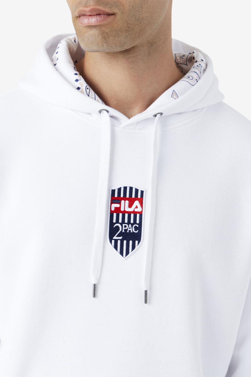 Men Sweatshirts &amp; Hoodies | FILA 2Pac Patch Hoodie 100 WHITE