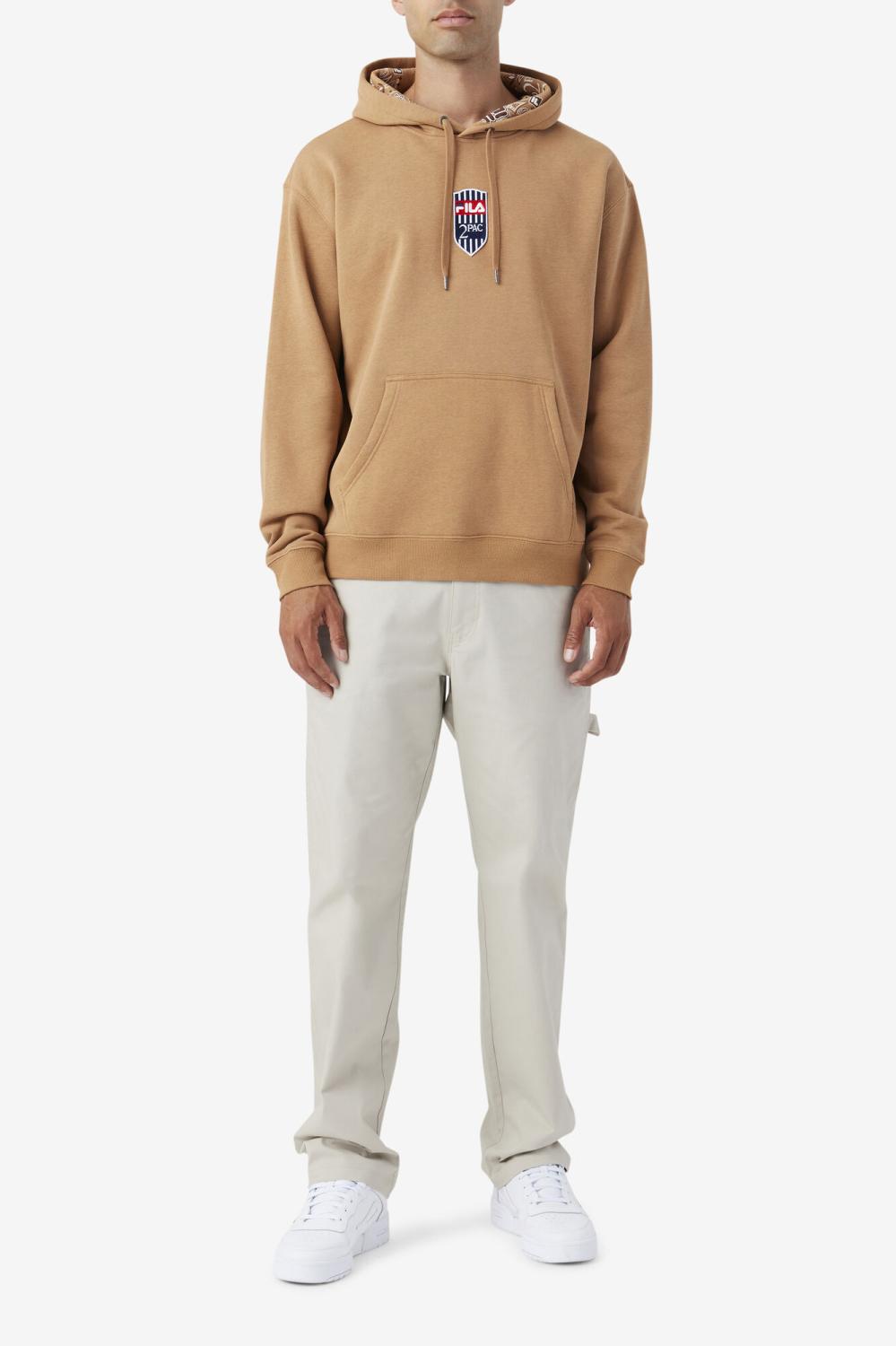 Men Sweatshirts &amp; Hoodies | FILA 2Pac Patch Hoodie 227 TOBACCO BROWN